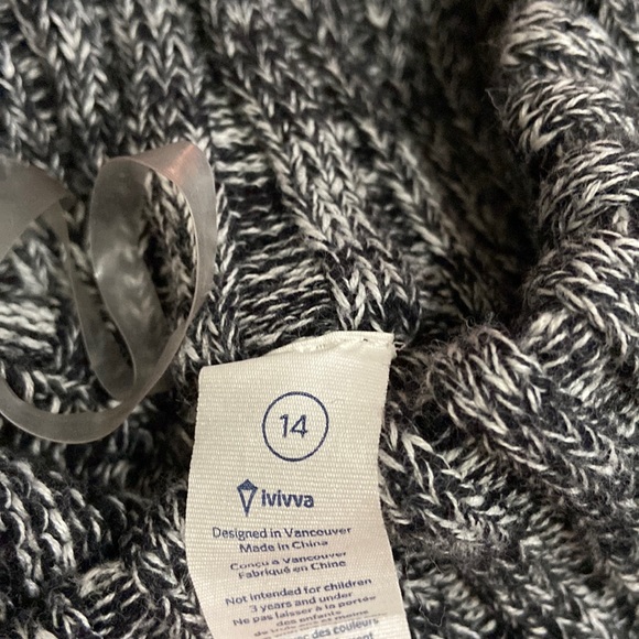 Ivivva Black & White Asymmetrical Knit Sweater - Picture 7 of 7